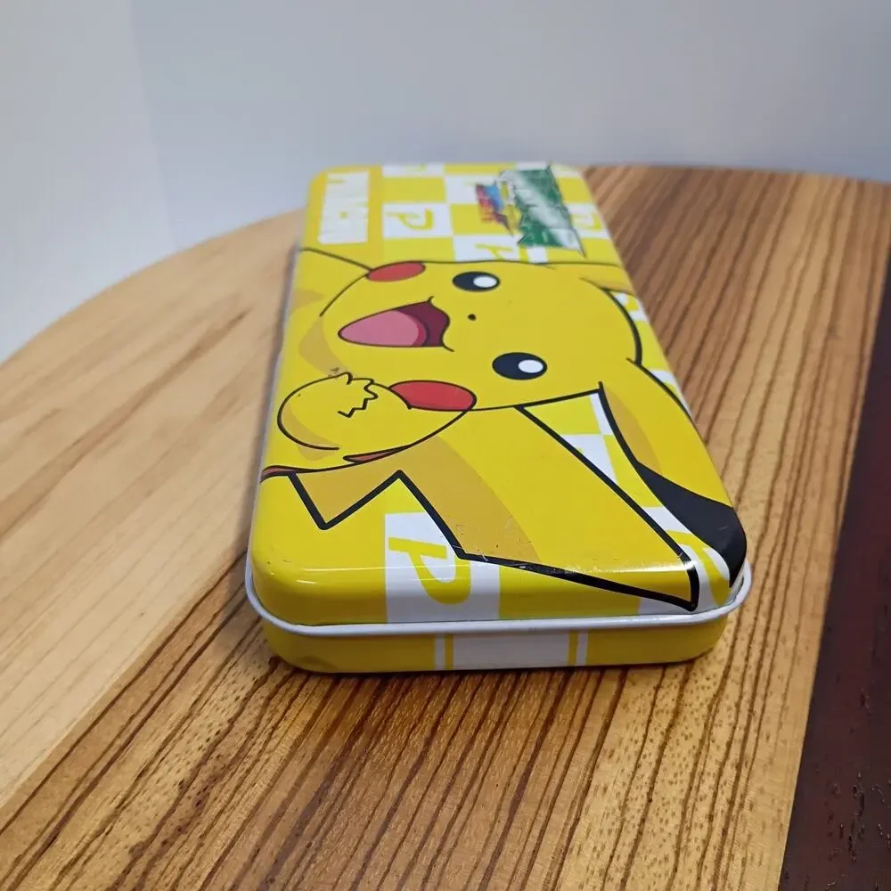 Pokemon Pencil Case Tin Yellow 1998 Pikachu Mudkip Torchic Treecko RARE